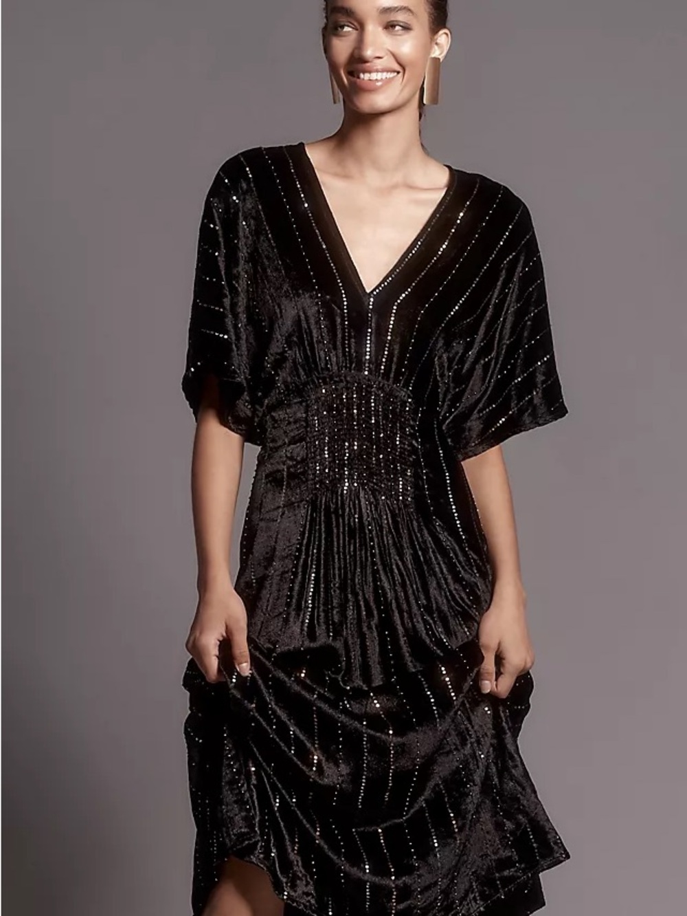 Anthropologie X Bl-NK The Tatiana Kaftan Velvet Edition  One Size Fits All